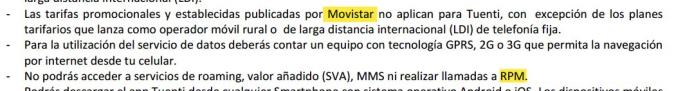 En amarillo las referencias a Movistar